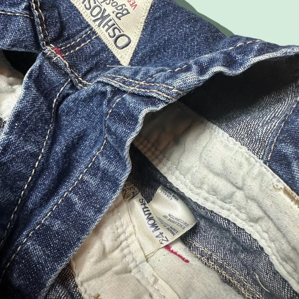 Baby OshKosh B'Gosh Denim Overalls with Heart Embroidery Size 12 Months